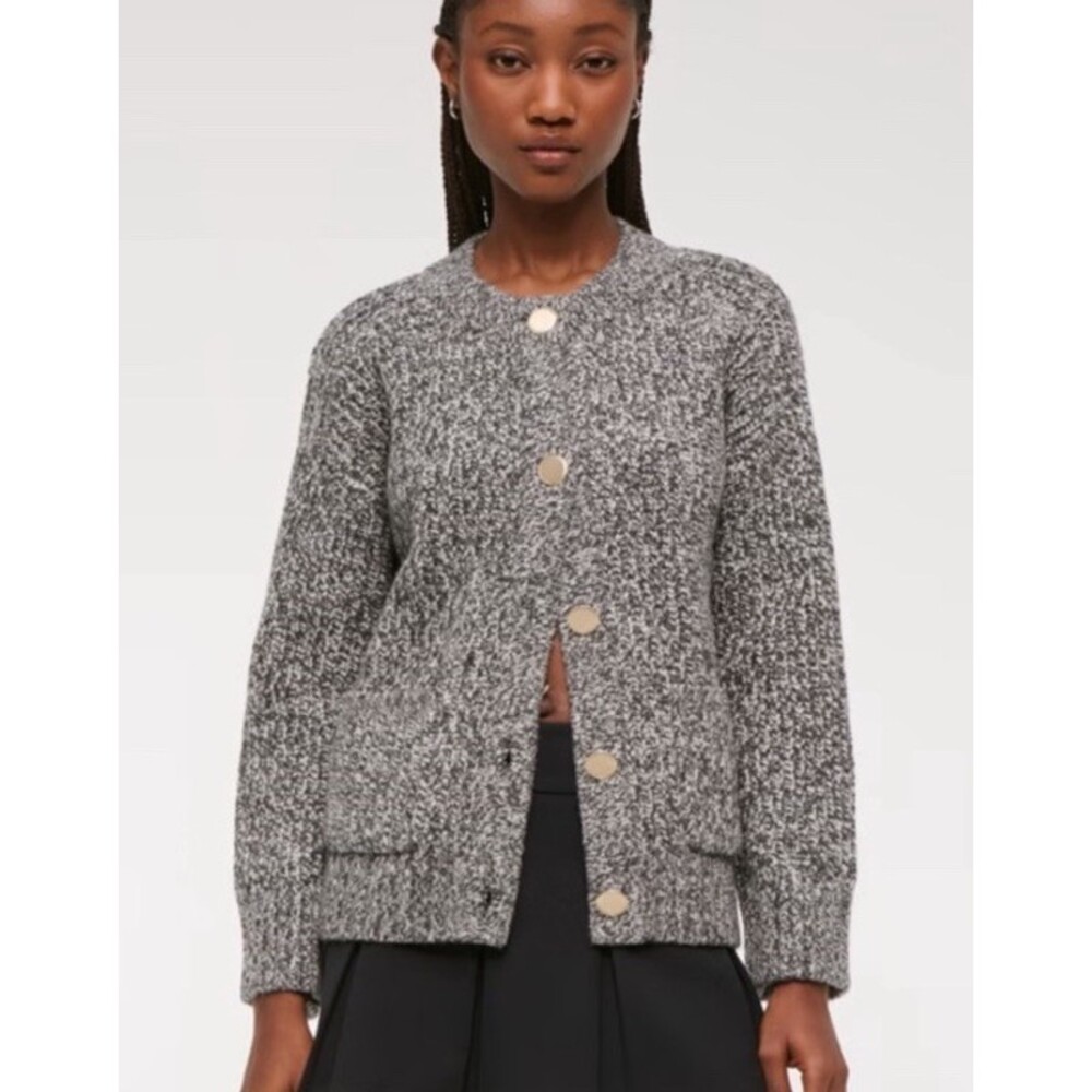 Abercrombie & Fitch Knit Sweater Cardigan With Gold Buttons Size XL